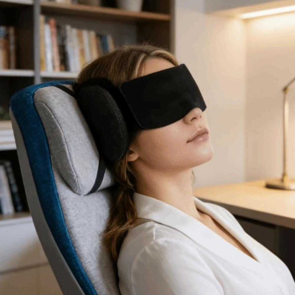 1 Набор Мягкая 3D-контурная Подушка для Путешествий Регулируемая Подушка для Шеи в Дорогу с Маской для Сна Затеняющая Самолет