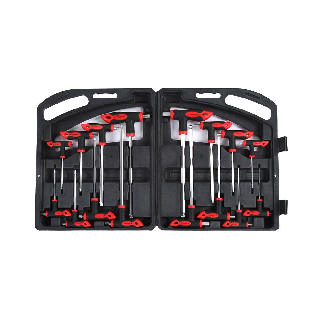 16 pcs Cr V T handle Ball End Hex Key Wrench Set & T handle Star Wrench Set