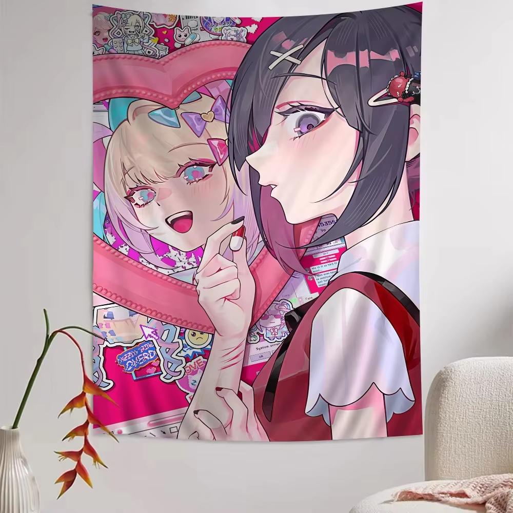 Anime Style Kawaii Girls Wall Tapestry Unique Dorm Room Decor Wall Hanging Banners Aesthetic Home Decoration Accessory Poster