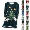 Women's Round Neck Top Printing Thickened Plush Cashmere Warm Long Top Long Sleeved Top