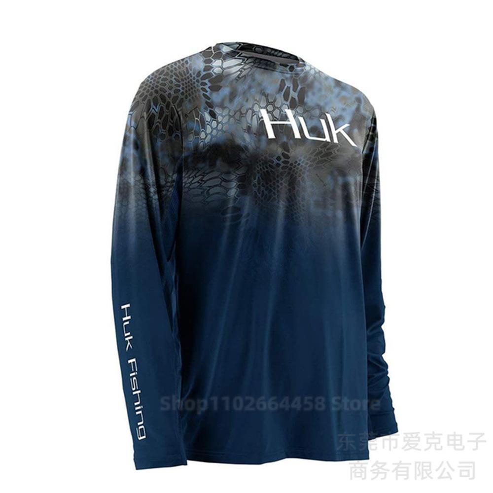 HUK fishing suit sun protection summer outdoor sports long-sleeved Uv protective fishing shirt quick drying top men