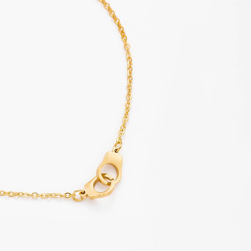 Creative Couple Handcuffs Hip Hop Titanium Steel Bracelet Fashion Simple Stainless Steel Thin Chain Jewelry