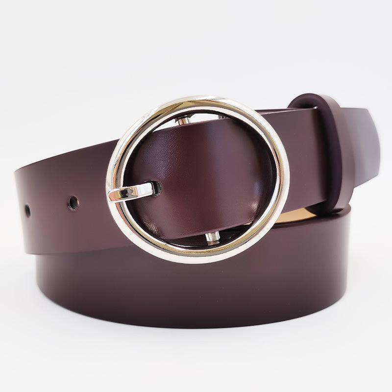 Овальный женский ремень из полиуретана с японской пряжкой, персонализированный ремень для джинсов в корейском стиле