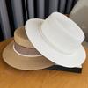 Celebrity Flat Top Hat Summer Elegant Pearl Straw Seaside Sun Hat Children