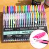 48 Colors Neon Gel Ink Pens Set Drawing Painting Coloring Art Album DIY Markers