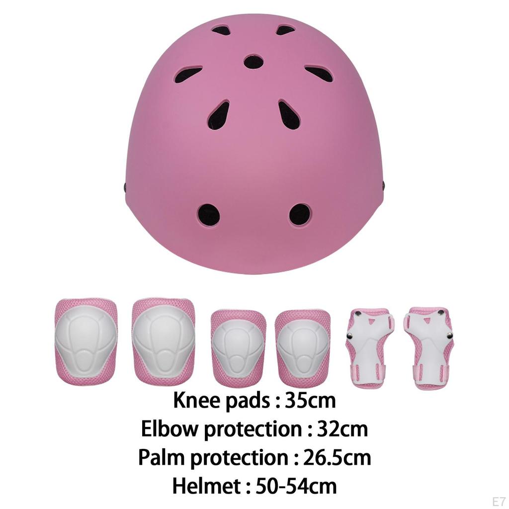 7Pcs Kids Bike Helmet Set Protective Gear Children Professional Boys Girls Knee Pads Elbow