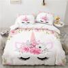 3D Magical Unicorn Bedding Set Boys Girls Twin Queen Size Duvet Cover Pillowcase Bed Kids Adult Fashion Home Textileextile