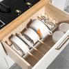 Expandable Pot Rack Organizer Multifunctional Pots And Pans Storage Organizer Space-saving Cabinet Holder for Dish Bowl and Lids