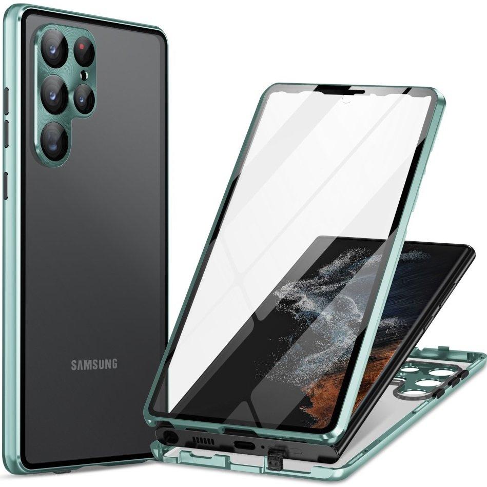 Samsung Galaxy S23 Ultra Case, Magnetic Dual Glass, Green