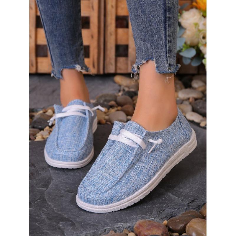 Flat Heels Canvas Shoes for Women 2024 Autumn Solid Color Soft Sole Casual Shoes Woman Fashion Outdoor Loafers Shoes Big Size 43