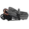 2 in 1 Stroller in Light Grey and Black Steel Frame