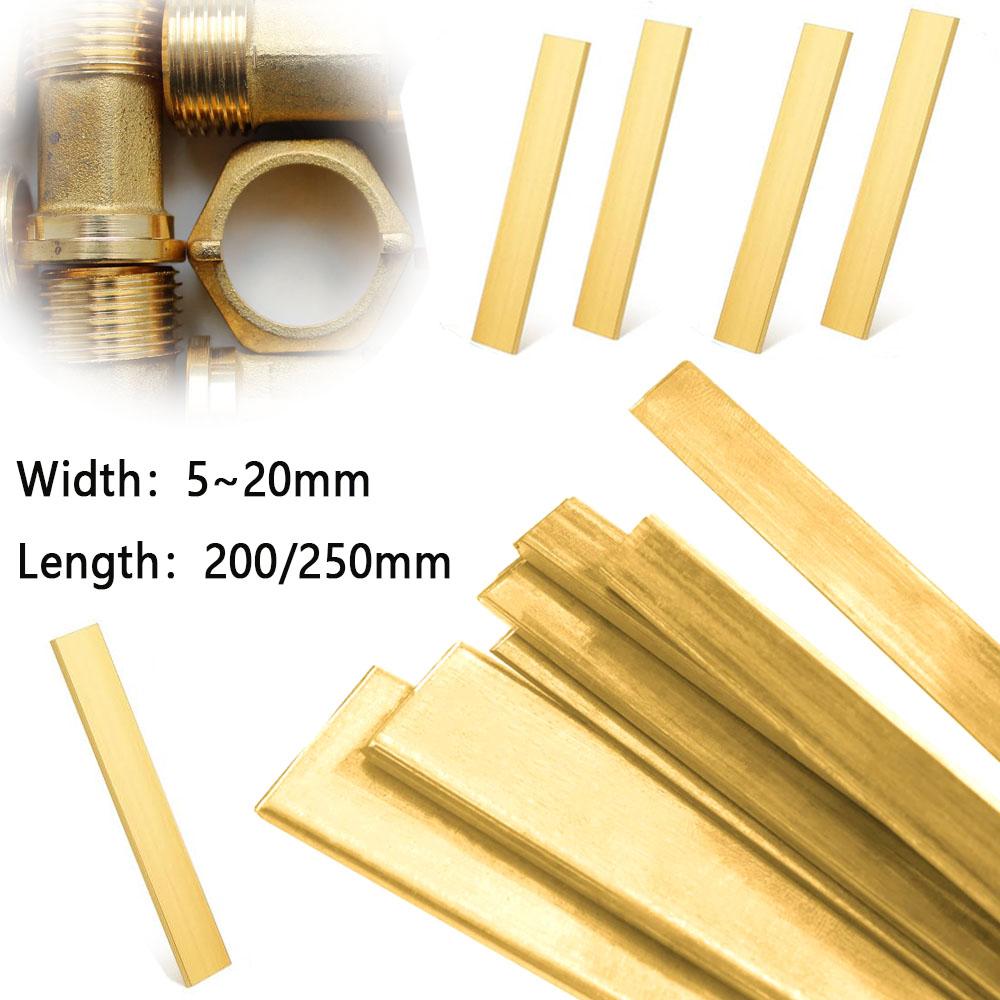 H59 Brass Flat Bar Plate Strip Thicknesses 2mm 4mm 6mm 8mm 10mm 20mm Pure Copper Solid Metal Plates Material Length 200mm/250mm
