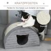 Cat Cave with Scratching Board Cat Bed Scratching House Cat House Cat Home Sisal Grey 48.5 x 30 x 30 cm