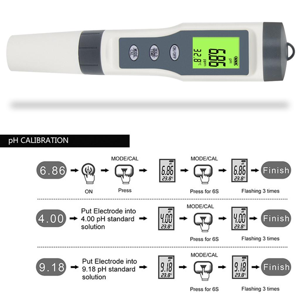 Digital PH Meter with ATC 3 In 1 Water Quality Tester PH/Temp Meter Total Dissolved Solid Tester