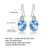 100% 925 Sterling Silver Drop Earrings for Women Girls Nano Blue Topaz Gemstone Earrings Korean Trend Fashion Party Fine Jewelry