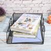 Desktop Tray Organizer Document Letter File Rack Iron Storage Bookshelf Office Supply