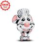 925 Silver Minnie Travel Cars Security Chain Charms Beads Backpack Panda Original Womens Bracelet Pendant DIY Gift