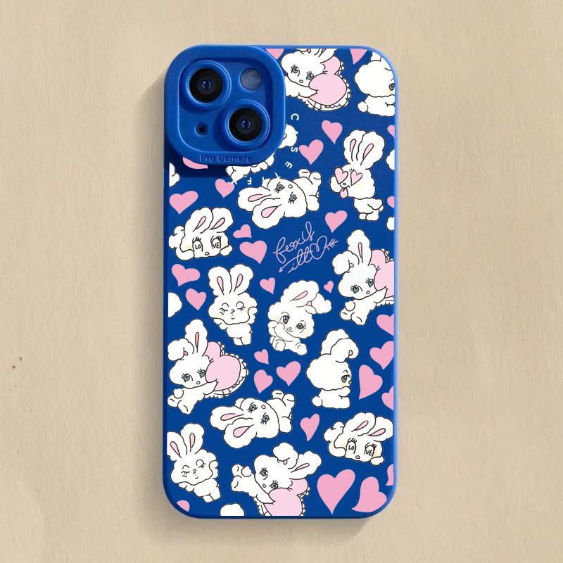 Cute Colorful Rabbit Silicone Phone Case For Redmi Note 13 12 11 Pro Plus 13 12S 11S 11 10S 10 Redmi 12 4G 13C Soft Cover