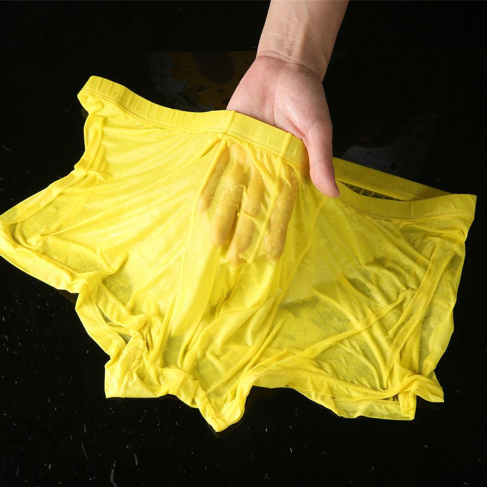 Ультра-тонкие сексуальные мужские боксеры, короткие шелковые мужские нижнее белье, мужские бесшовные трусы-боксеры, удобные дышащие трусики размера плюс