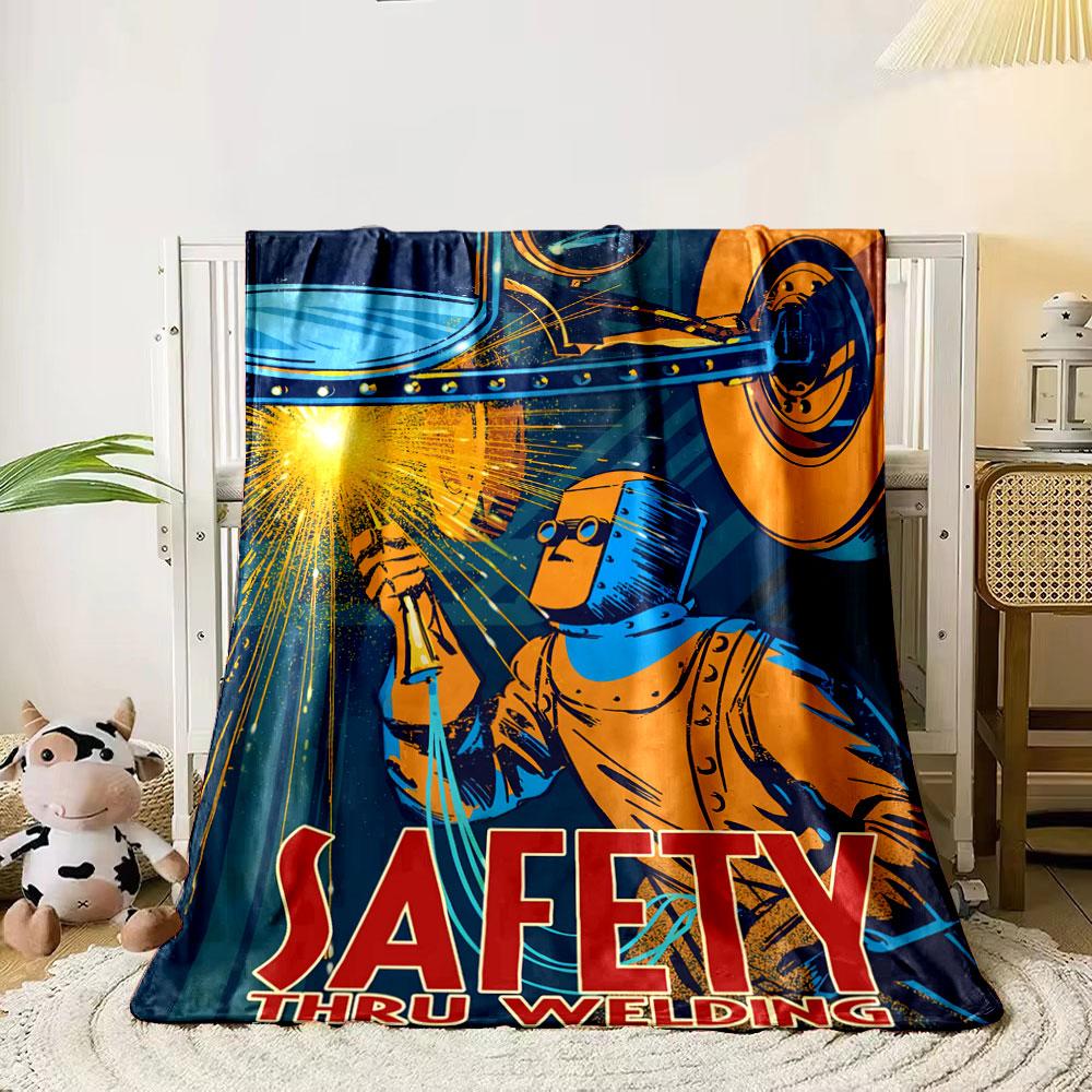 Classic Safety Thru Welding Yellow Fleece Blanket, Premium Microfiber Blanket for Home, Elegant Fleece Blanket for Guest Rooms