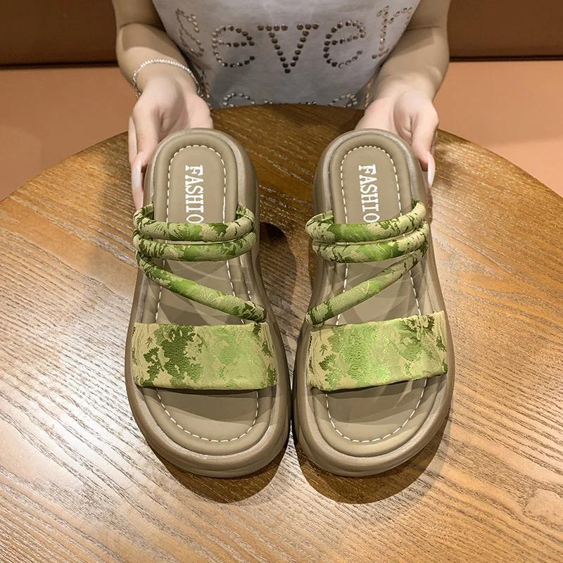 Fashion Design Open Toe Women Sandals Summer Fashion Narrow Band Dress Shoes Platform Wedges Heel Ladies Ankle Strap Gladiator Sandalias