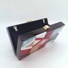 New Acrylic Evening Bag Multicolor Plaid Patchwork Clutch Purse Elegant Lady Handbag Party Prom Chain Crossbody Bags Mini Wallet