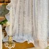 Japanese Fringe Curtain, French Cream Linen Cutout Drapes, Light-Filtering Privacy Protection, Minimalist Design for Livin