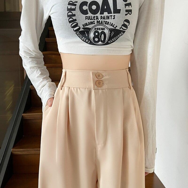 Women's Spring and Autumn Models Loose Plus Size High Waisted Show High Suit Trousers Drape Drag Trousers