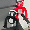 Плюшевая игрушка Горилла Тэг, милый и забавный плюшевый зверек с рождественской шапкой