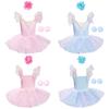 Girls Swan Lake Ballet Tutu Dress Skirted Leotard Princess Dress with Hair Clip Cuffs Set Ballet Ballerina Dancewear Performance