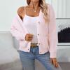 Autumn and Winter Women's Knitwear Loose Casual Solid Colour V-neck Single-breasted Knitted Sweater