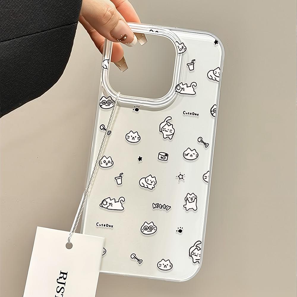 Painted Phone Case for iPhone 12 13 15 16 iPhone 16 12 13 14 15 Pro 14 15 16 Pro Max Coverage Shockproof Anti-Fingerprint Fresh Style Protective Case