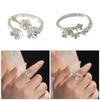 Элегантные кольца с регулируемым размером в виде цветка ириса, серебристого цвета, подчеркивающие элегантные и вневременные цветочные дизайны