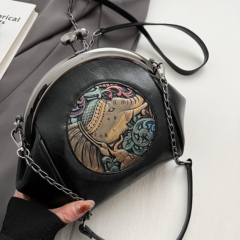 Ретро маленькая сумка-мессенджер на цепочке для женщин, сумки через плечо, модная сумка-сатчел, сумка-ракушка