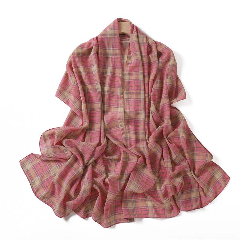 175*70СМ Новый Шарф из Шифона с Длинным Принтом в Клетку, Обернутый Шарф, Мусульманские Женские Хиджабы, Шаль, Рамадан, Женский