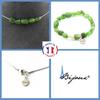 Stones and Minerals. Jewelry Set Bracelet Necklace 5 Pearls Siberian Jade Nephrite Customizable Size.