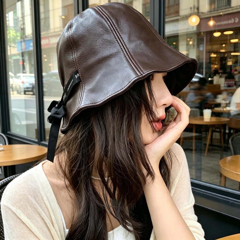 Women S Vintage Simple Bucket Hat For Autumn Winter Slim Face Look