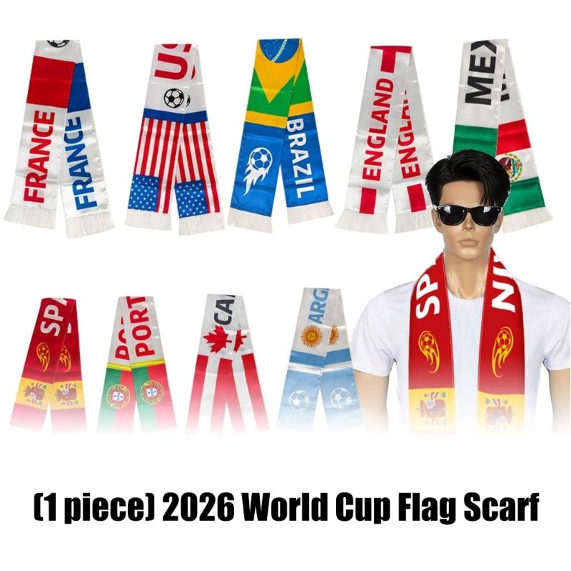 2026 Международный Футбольный Чемпионат Шарф с Флагом Страны Мягкая Удобная Ткань Для Футбольных Фанатов И Спортивных Энтузиастов