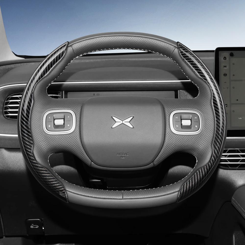 zkfan8 Suitable for Xpeng Carbon Fiber Texture Steering Wheel Cover with Segmented Quick-Release Design, Durable, for Models Such as G6 G9 P7 P7+