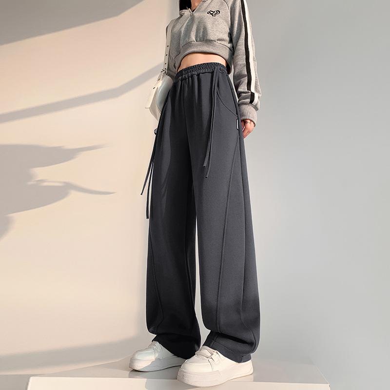 Новые американские спортивные брюки осенью, свободные прямые облегающие брюки-бананы широкого кроя, универсальные повседневные брюки с высокой талией для женщин