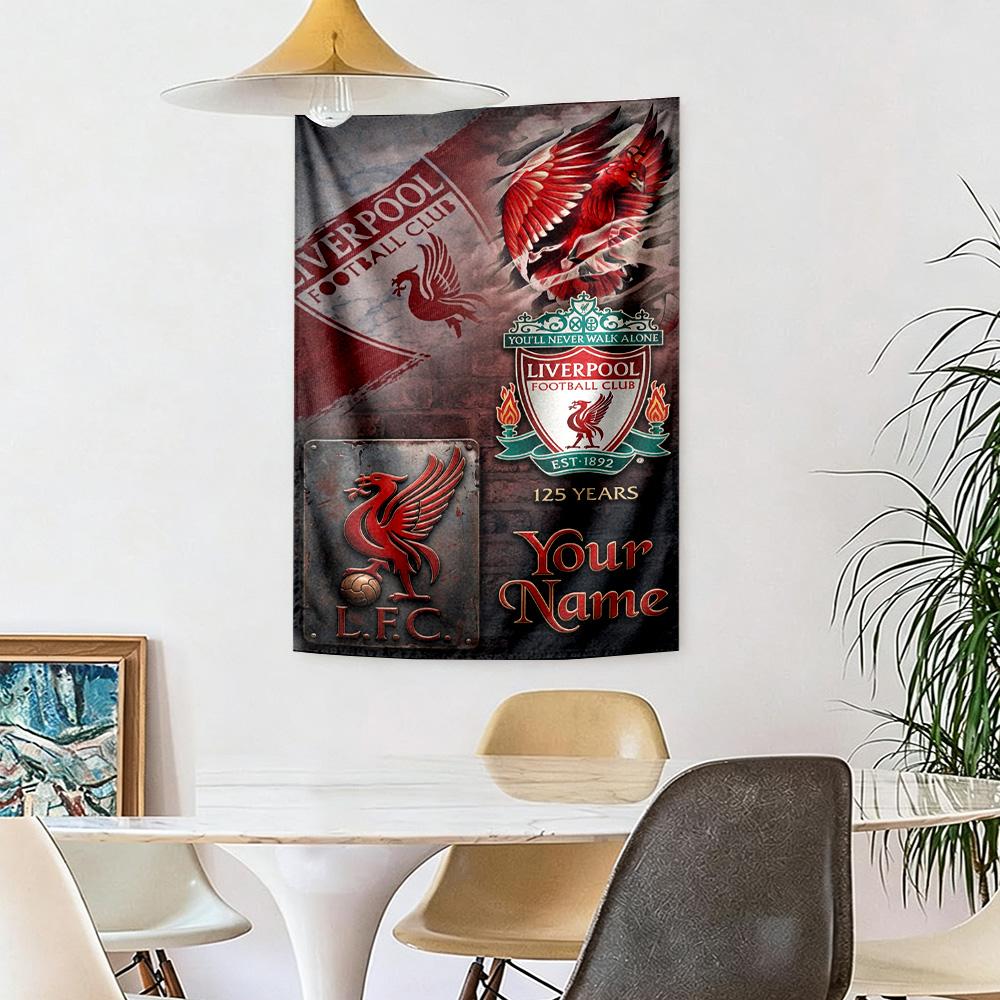 Liverpool Fc Custom Your Name Wall Decor Tapestry Art For Pet Memorial Birthdaywedding Party Backdrop Family Gift
