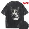 Funny Cool Cat Smoking Funny Cigarette Cat Gang Vintage Black T Shirt Autumn Mens Designer Clothes 4TH of July