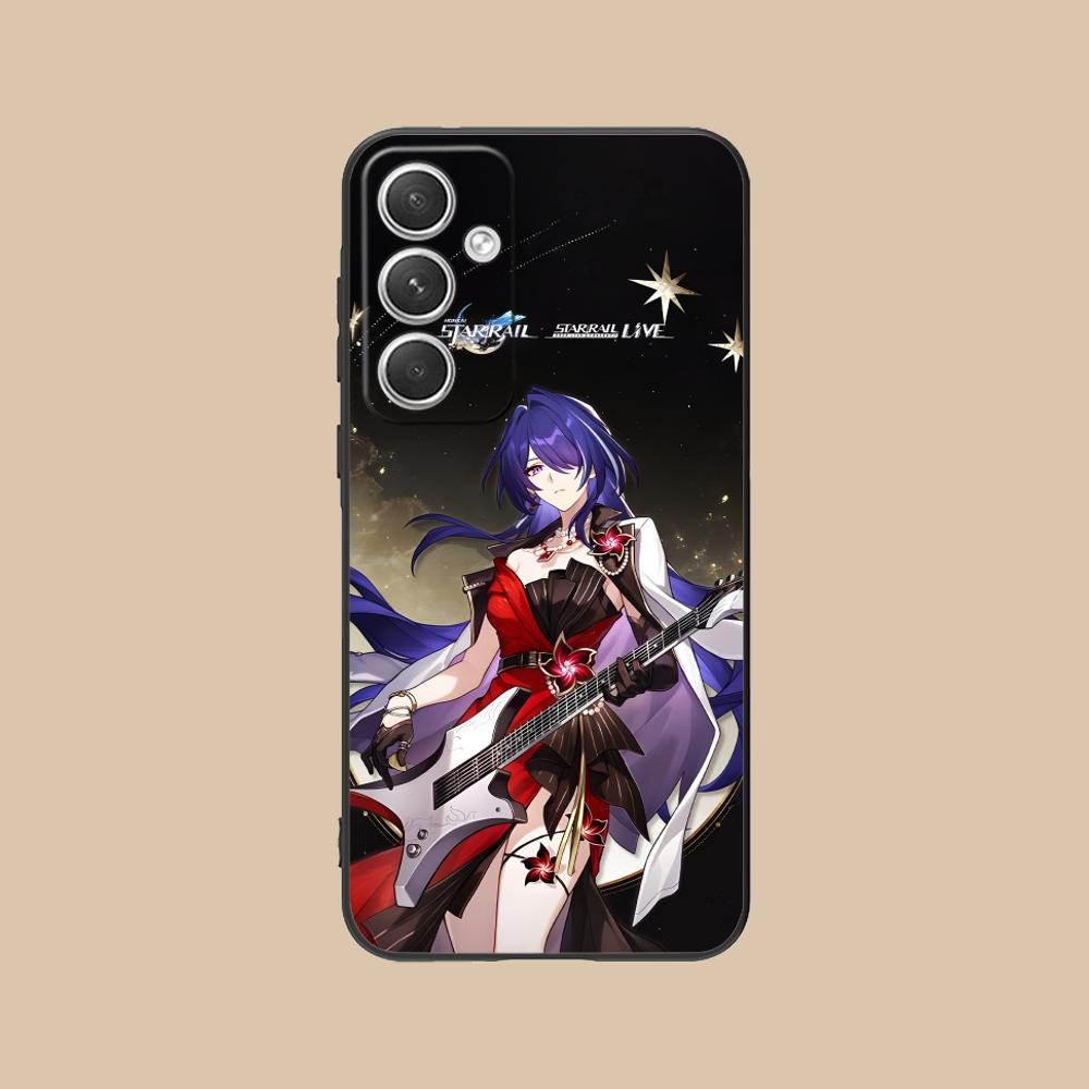 HSR Acheron Матовый ТПУ Чехол для Мобильного Телефона для Samsung Galaxy S26 S25 S24 S23 S22 S21 S20 Note20 Plus FE Ultra Цветной Чехол