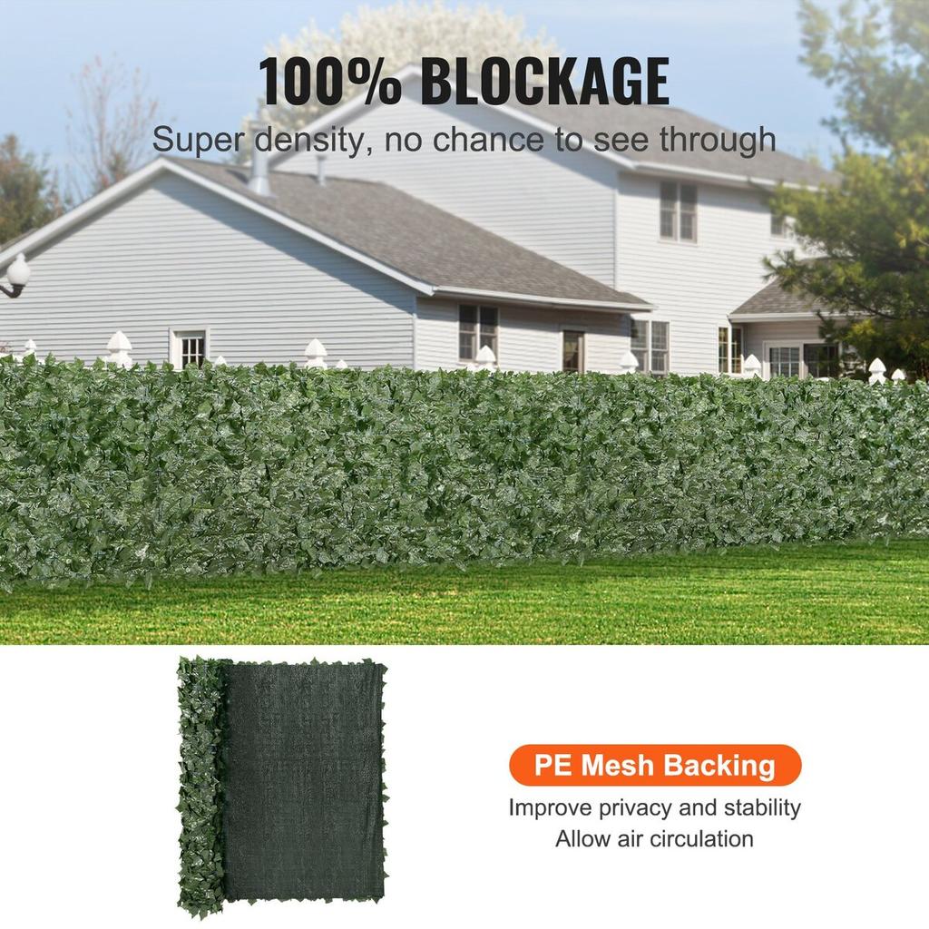 Ivy Privacy Fence, 1.5 x 2.5m Artificial Green Wall Screen, Greenery Ivy Fence with Mesh Cloth Backing and Strengthened Joint, Faux Hedges Vine Leaf