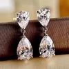 2023 Moissanite Teardrop Earrings: Shiny Zircon, European & American High-End Women's Fashion