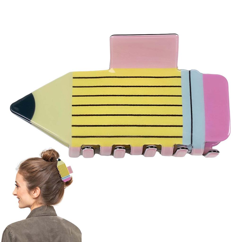 Creative Women's Shark Clip Cartoon Cute Pencil Shaped Ponytail Clip Home Travel Festival Party Lazy Style Hair Accessories