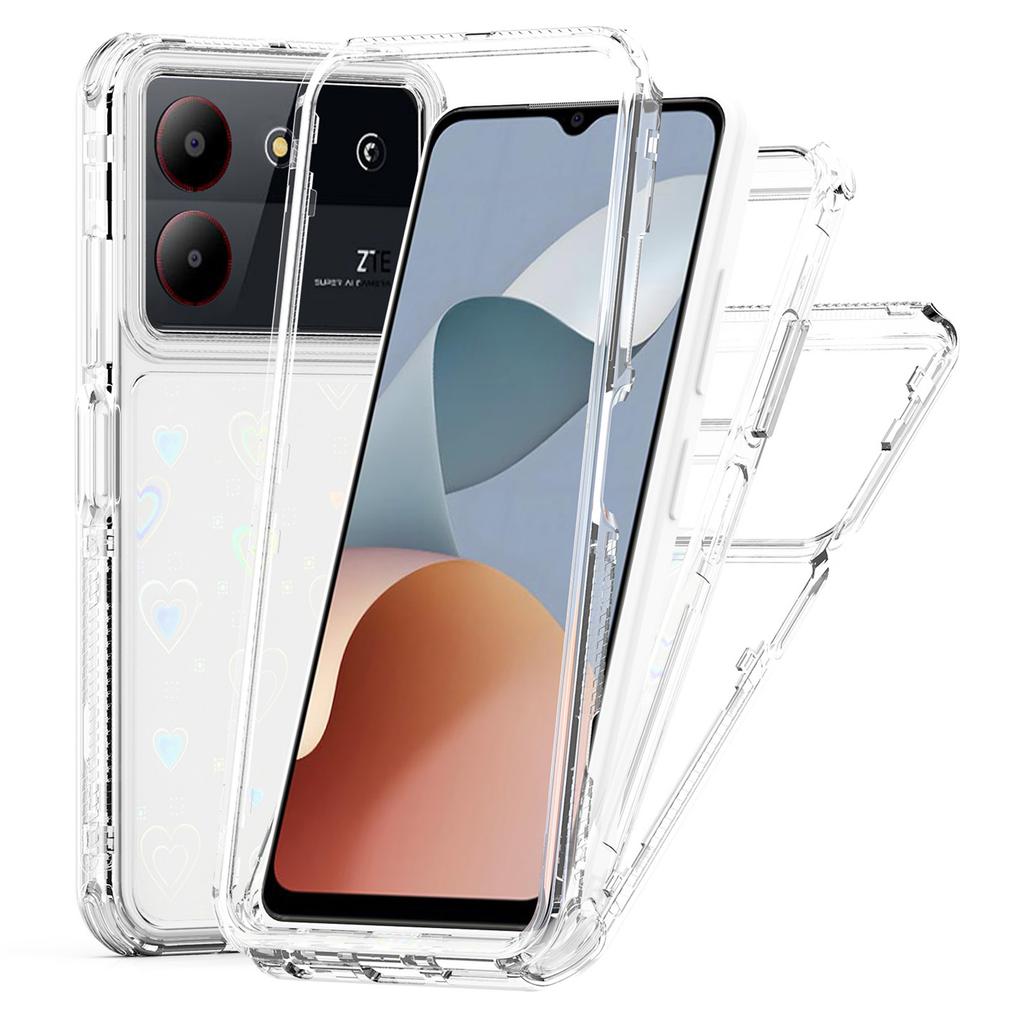 For ZTE Blade A34/A54 Case Clear Acrylic TPU Hybrid Phone Cover with Laser-printed Film