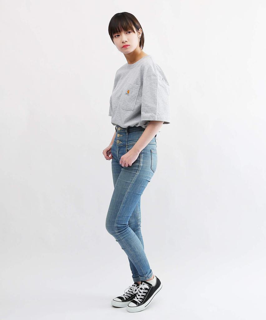 Carhartt Футболка с коротким рукавом и карманом, Хизер, Размер L, Мужская, CTK87, Серая,