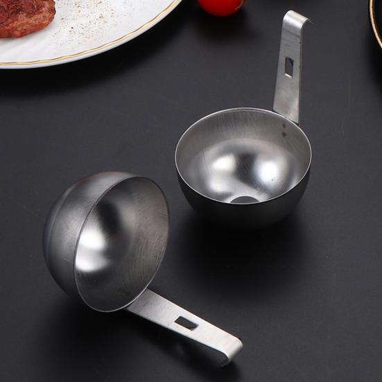2Pcs Stainless Steel Egg Poacher Non-Stick Hanging Ears Egg Molds for Soft Hard Boiled Eggs Quick Meal Prep Tools