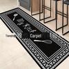 Нескользящие напольные коврики Temu Crystal Velvet: Прочный, устойчивый к грязи, длинный дизайн английских букв для кухни